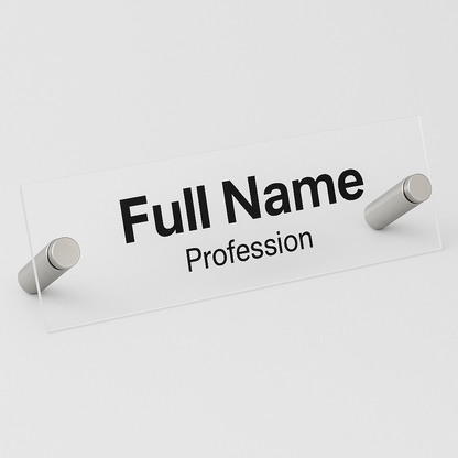 Desk Name Plate: Basic Standoff