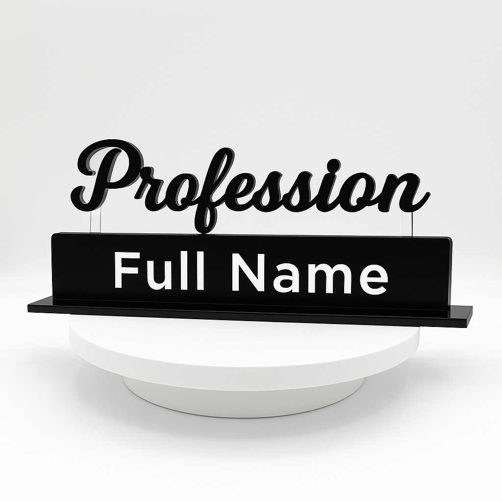 Desk Name Plate: Embossed