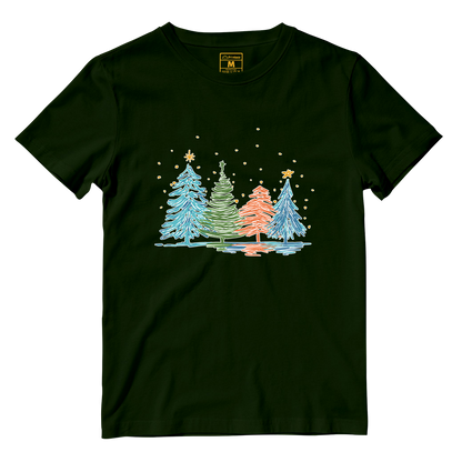 Cotton Shirt: Christmas Tree Sketch