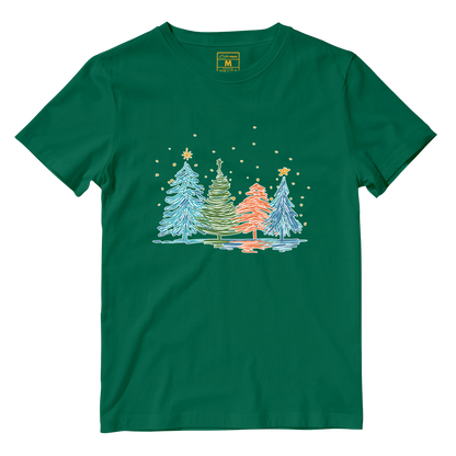 Cotton Shirt: Christmas Tree Sketch