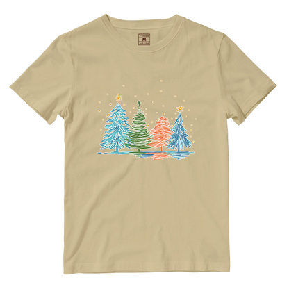 Cotton Shirt: Christmas Tree Sketch