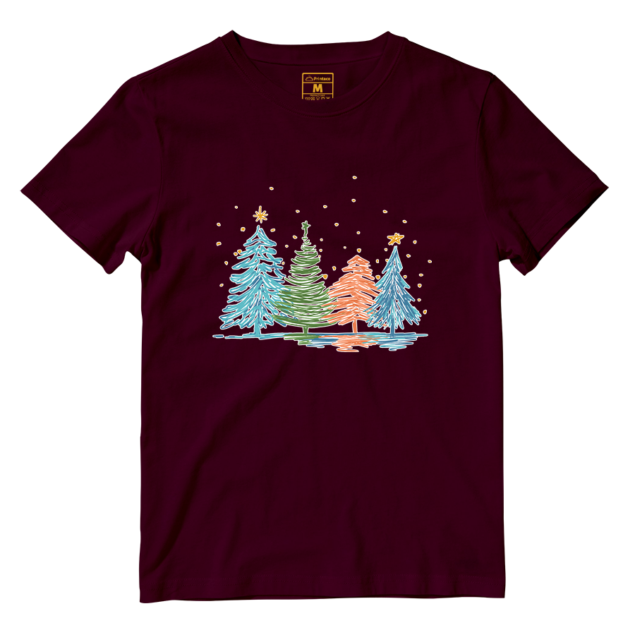 Cotton Shirt: Christmas Tree Sketch