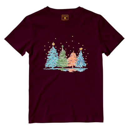 Cotton Shirt: Christmas Tree Sketch