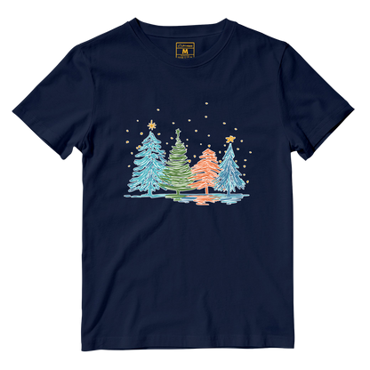 Cotton Shirt: Christmas Tree Sketch