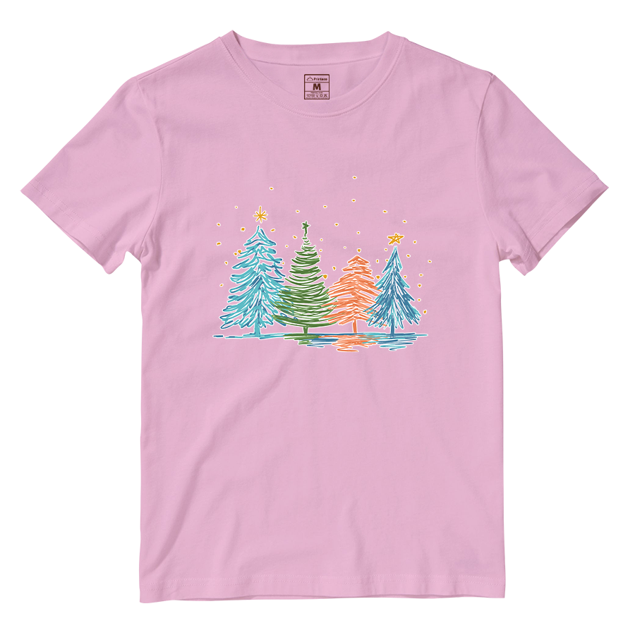 Cotton Shirt: Christmas Tree Sketch