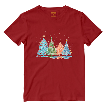 Cotton Shirt: Christmas Tree Sketch