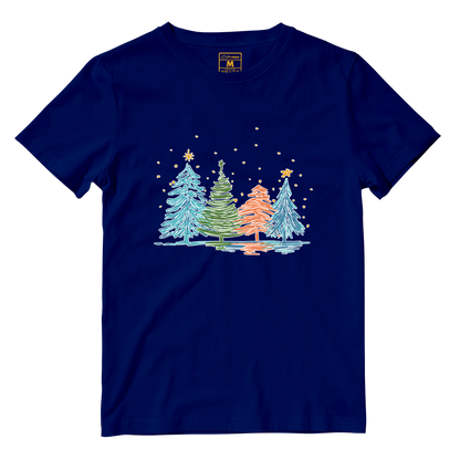 Cotton Shirt: Christmas Tree Sketch