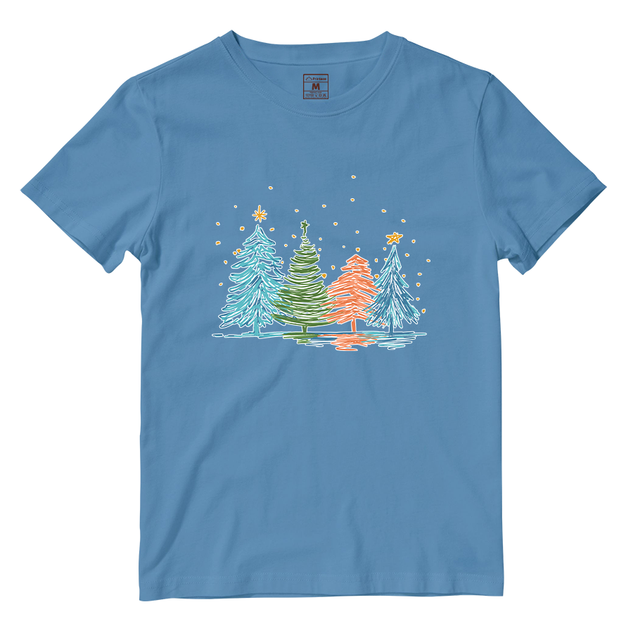 Cotton Shirt: Christmas Tree Sketch