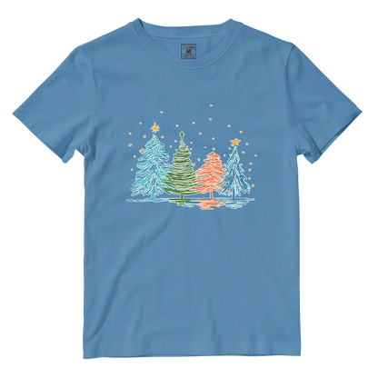 Cotton Shirt: Christmas Tree Sketch