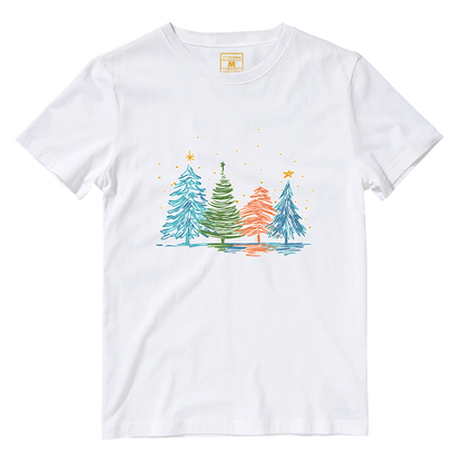 Cotton Shirt: Christmas Tree Sketch