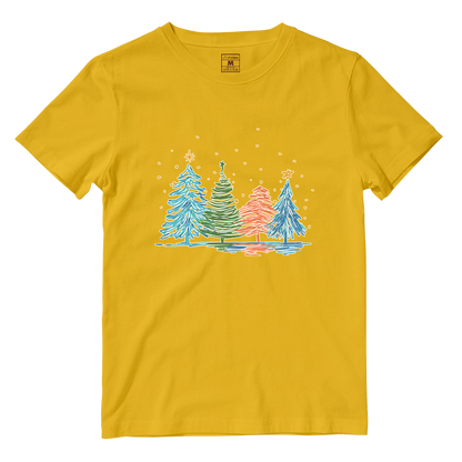 Cotton Shirt: Christmas Tree Sketch