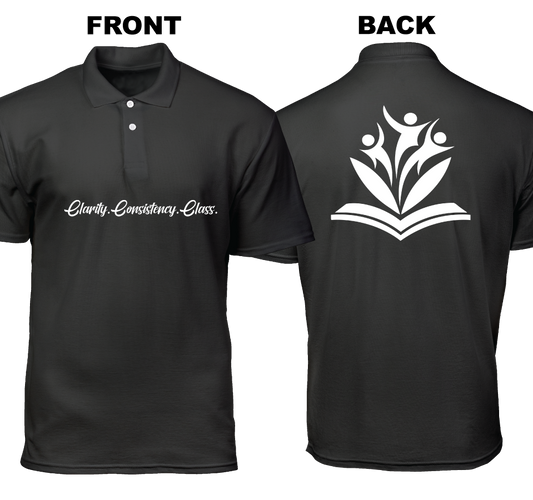 Cotton Polo Shirt: Clarity Consistency Class (Front and Back)
