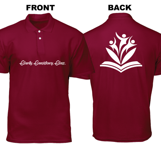 Cotton Polo Shirt: Clarity Consistency Class (Front and Back)