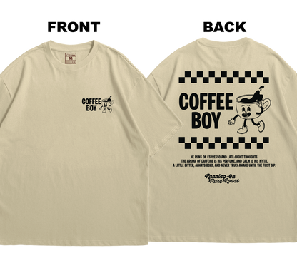 Premium Oversized Cotton Shirt: Coffee Boy (Front and Back)