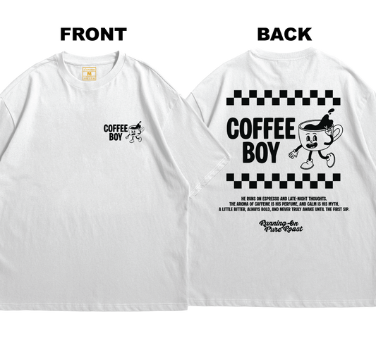 Premium Oversized Cotton Shirt: Coffee Boy (Front and Back)