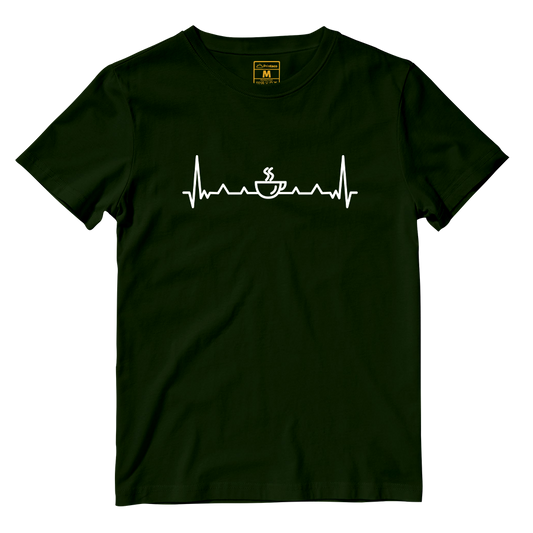 Cotton Shirt: Coffee Heartbeat