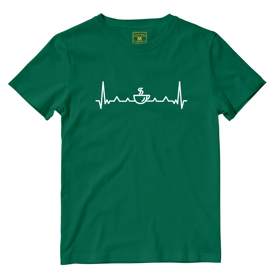 Cotton Shirt: Coffee Heartbeat