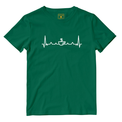 Cotton Shirt: Coffee Heartbeat