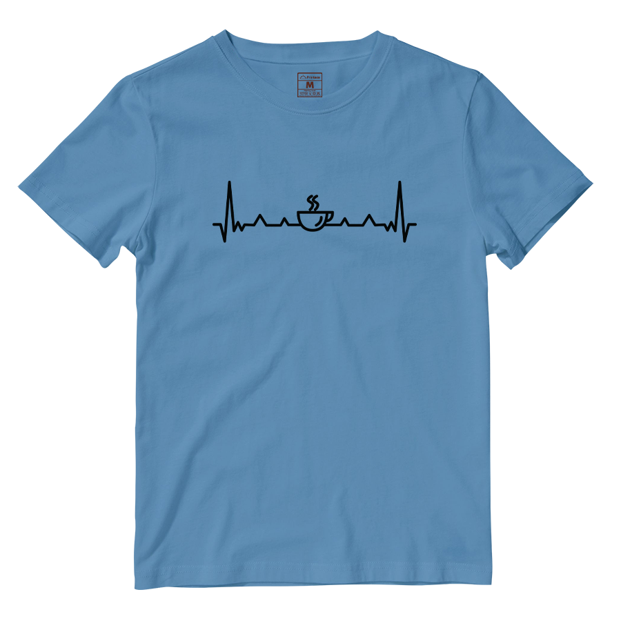 Cotton Shirt: Coffee Heartbeat