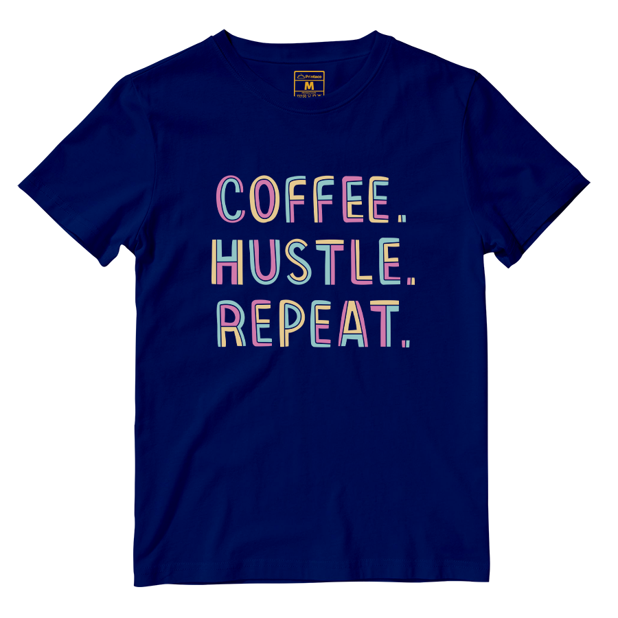 Cotton Shirt: Coffee Hustle Repeat