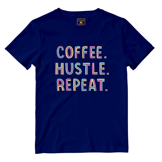 Cotton Shirt: Coffee Hustle Repeat