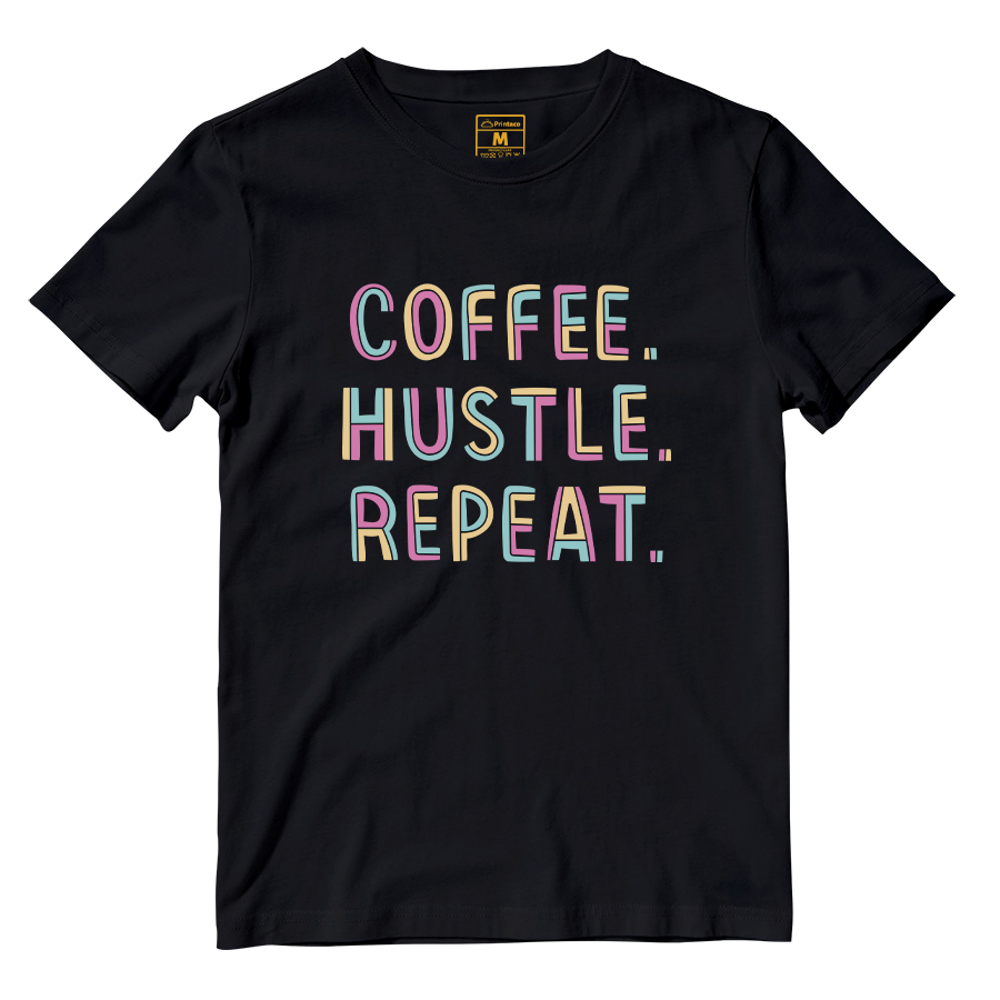 Cotton Shirt: Coffee Hustle Repeat