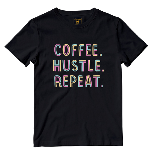 Cotton Shirt: Coffee Hustle Repeat