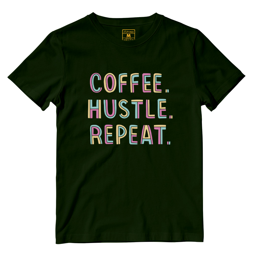 Cotton Shirt: Coffee Hustle Repeat