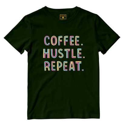 Cotton Shirt: Coffee Hustle Repeat