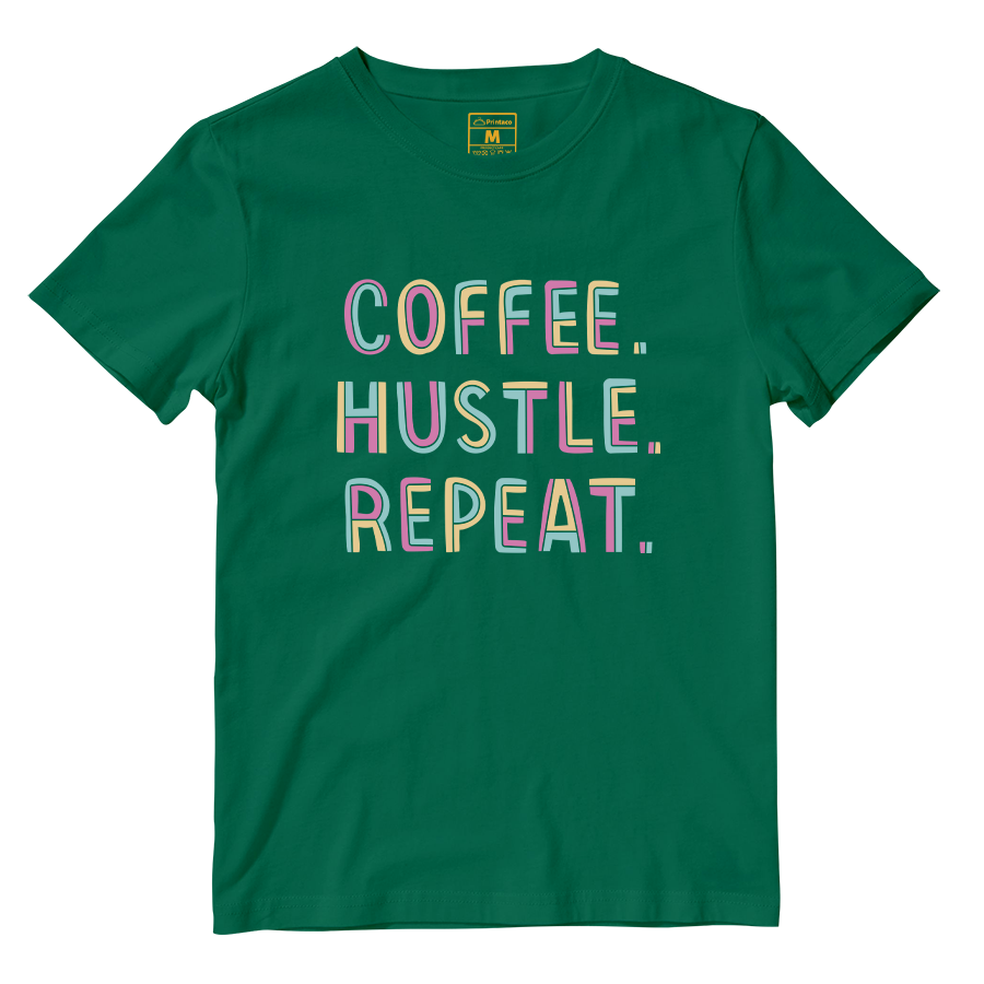 Cotton Shirt: Coffee Hustle Repeat