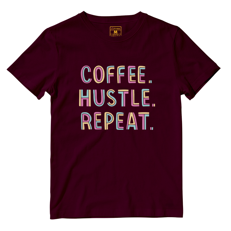 Cotton Shirt: Coffee Hustle Repeat