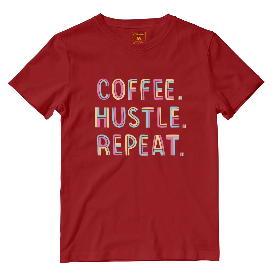 Cotton Shirt: Coffee Hustle Repeat