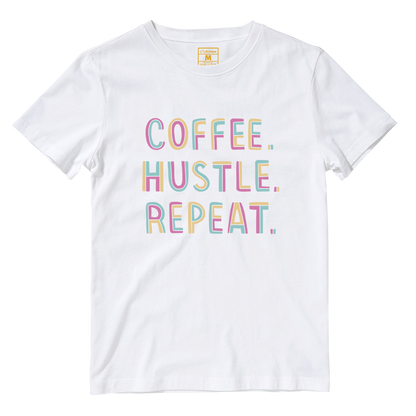 Cotton Shirt: Coffee Hustle Repeat