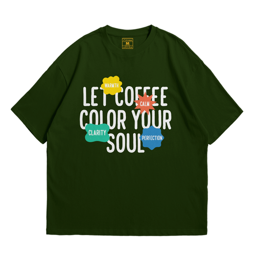 Premium Oversized Cotton Shirt: Coffee Soul