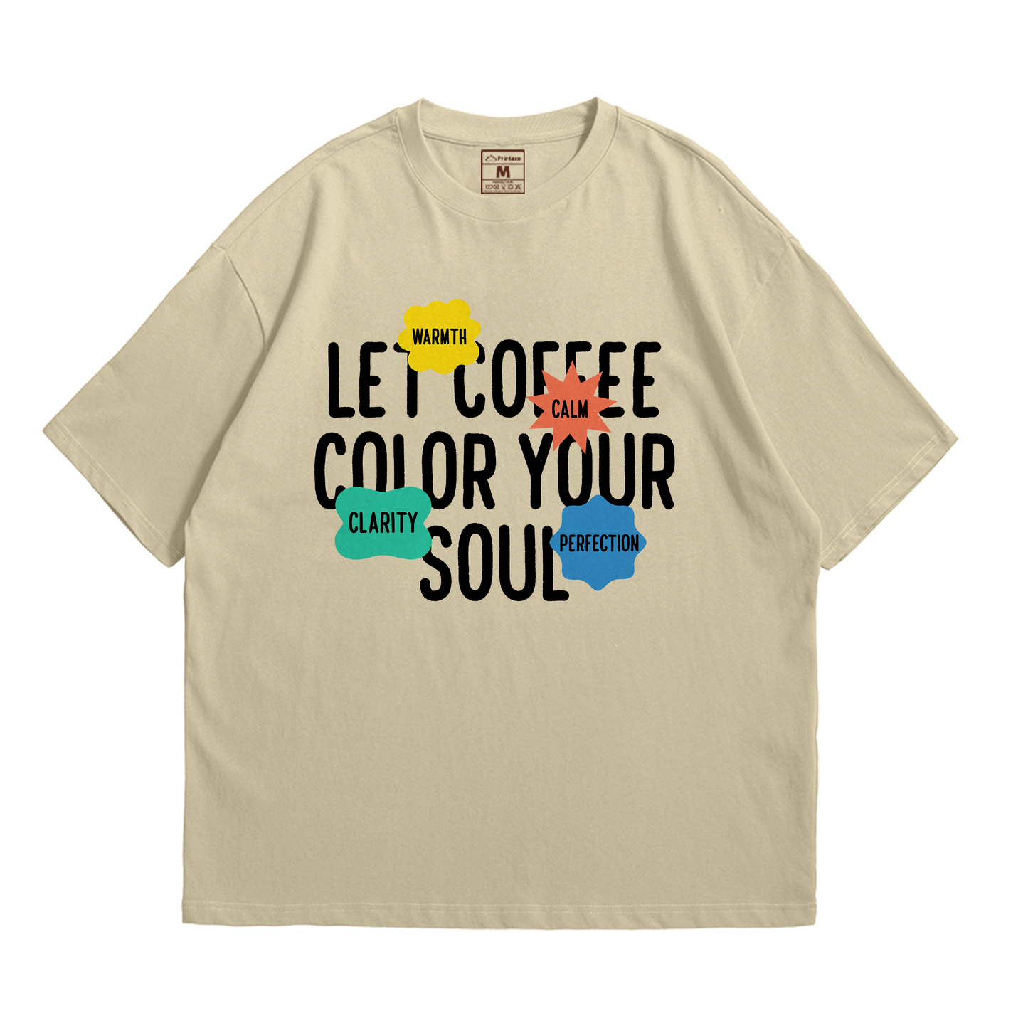 Premium Oversized Cotton Shirt: Coffee Soul