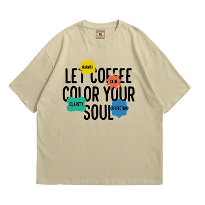 Premium Oversized Cotton Shirt: Coffee Soul
