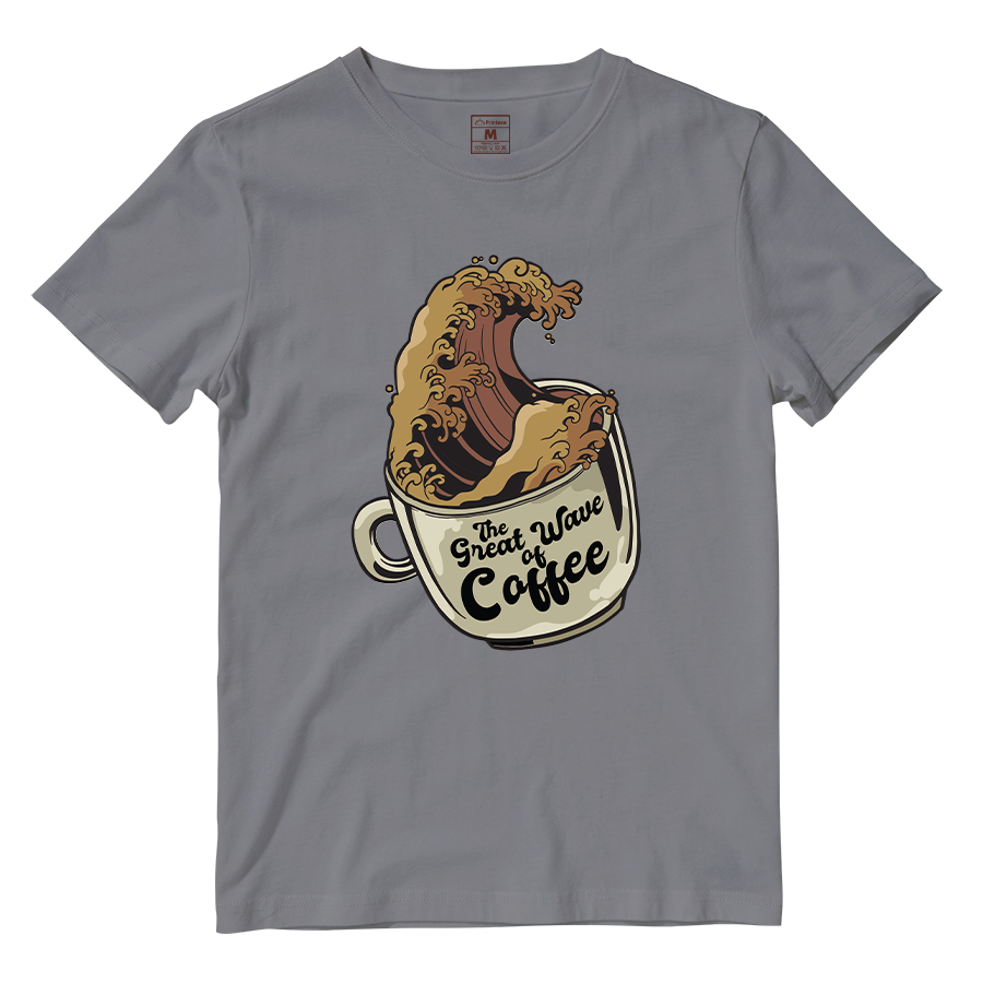 Cotton Shirt: Coffee Wave