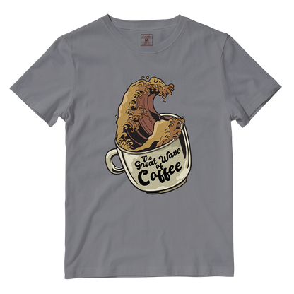 Cotton Shirt: Coffee Wave