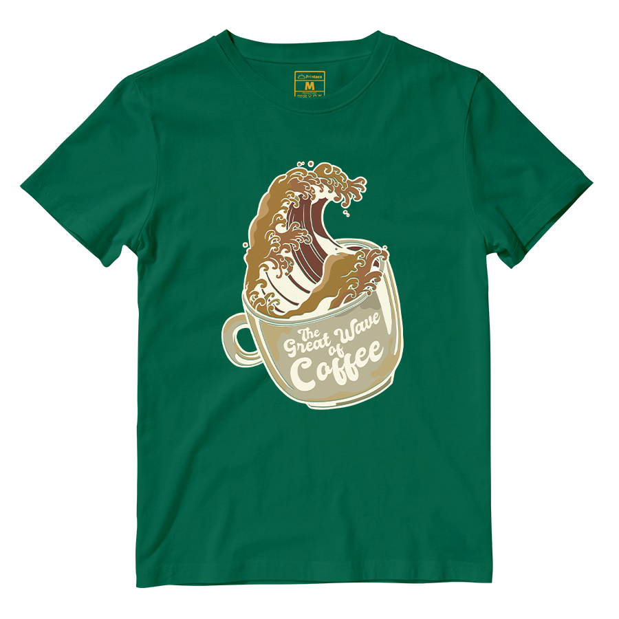 Cotton Shirt: Coffee Wave