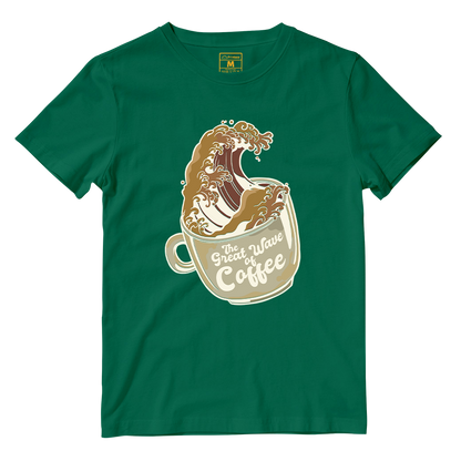 Cotton Shirt: Coffee Wave