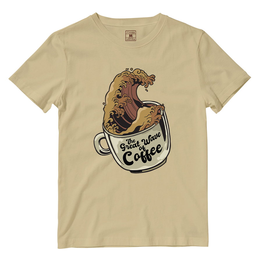 Cotton Shirt: Coffee Wave