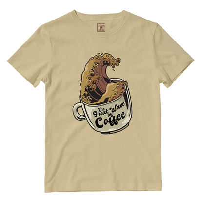 Cotton Shirt: Coffee Wave