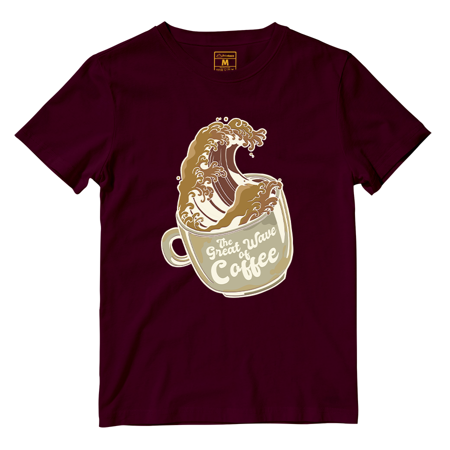 Cotton Shirt: Coffee Wave