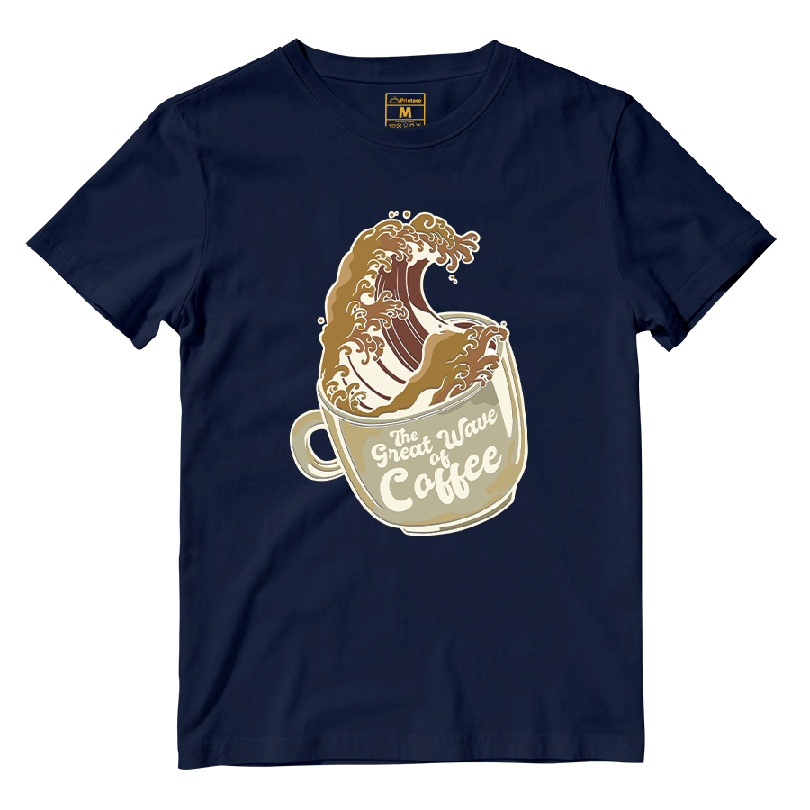 Cotton Shirt: Coffee Wave