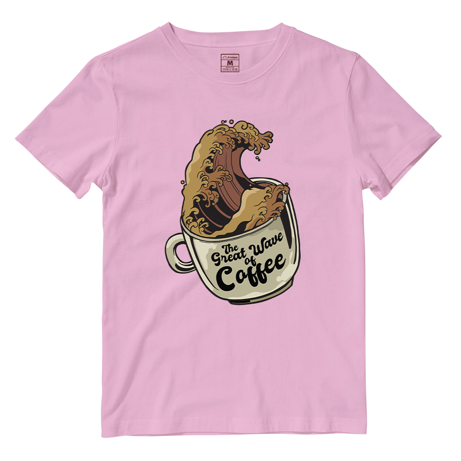 Cotton Shirt: Coffee Wave