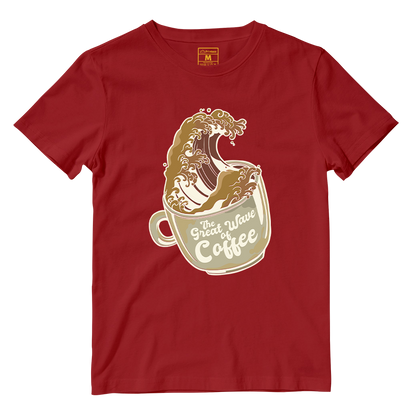 Cotton Shirt: Coffee Wave