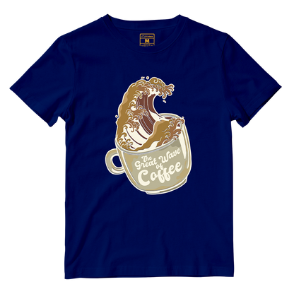 Cotton Shirt: Coffee Wave