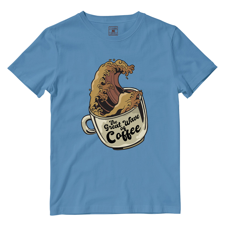 Cotton Shirt: Coffee Wave