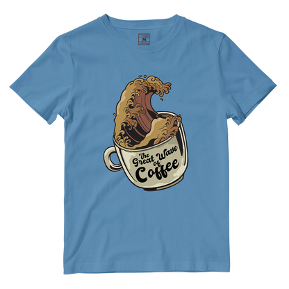 Cotton Shirt: Coffee Wave