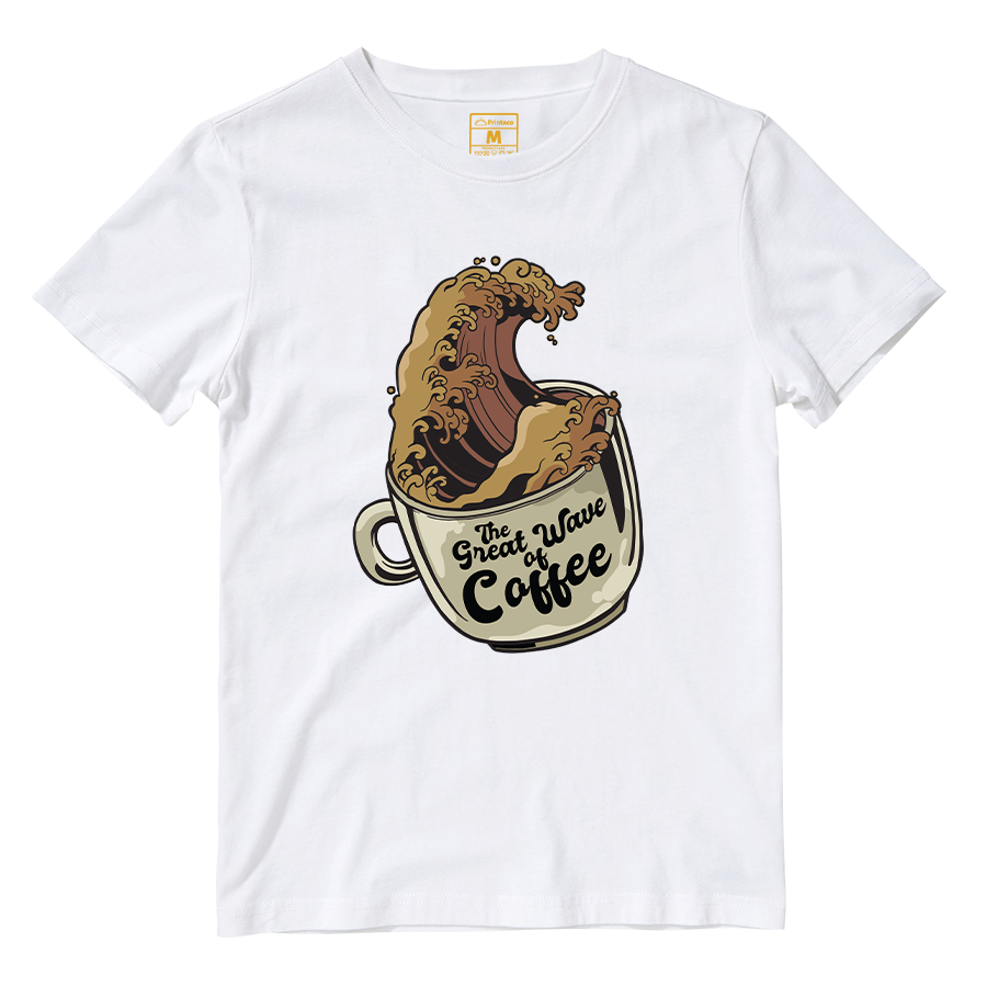 Cotton Shirt: Coffee Wave